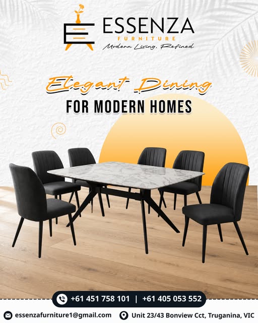RITZ Dining Table with 6 Chairs – Elegant &amp; Complete Dining Set
