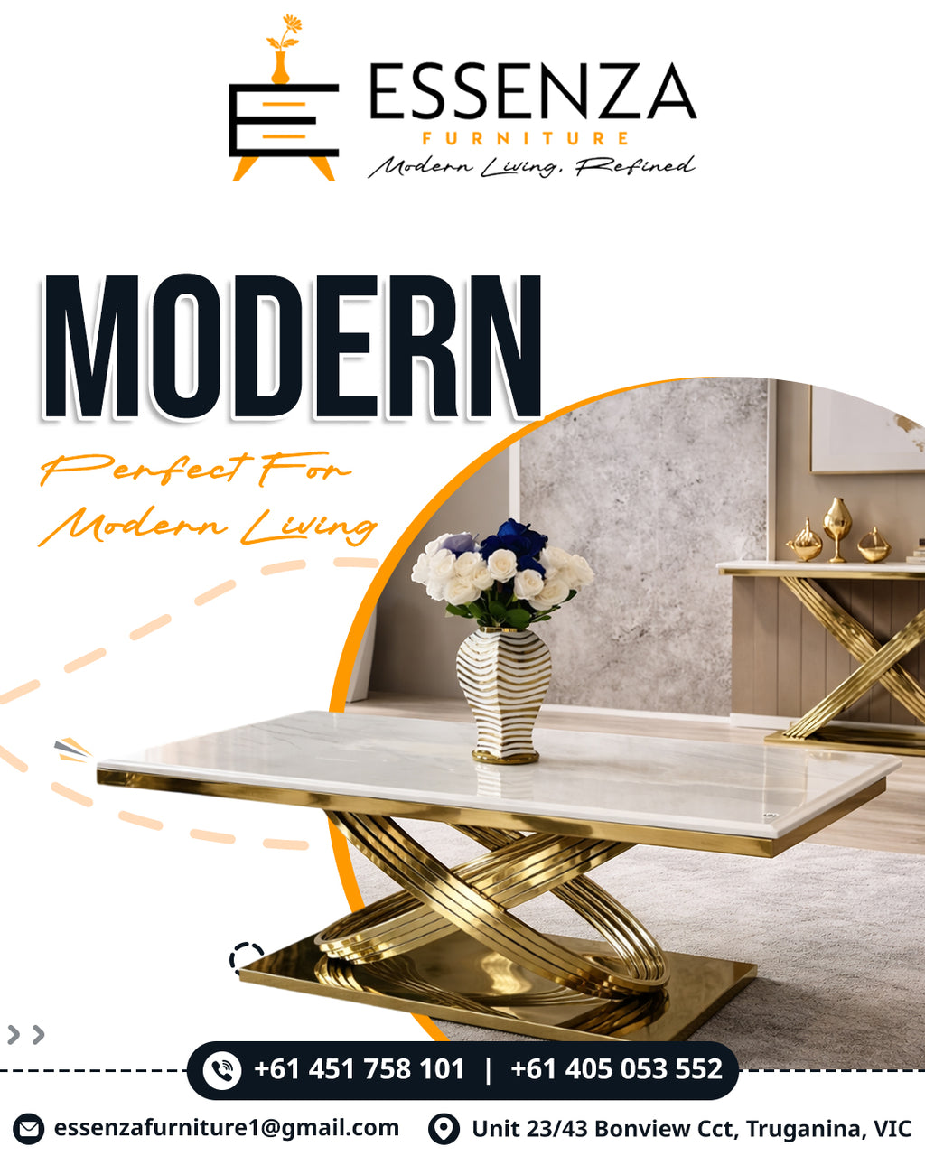 Luxury Marble Dining Table with Gold Stainless Steel Base