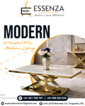 Luxury Marble Dining Table with Gold Stainless Steel Base