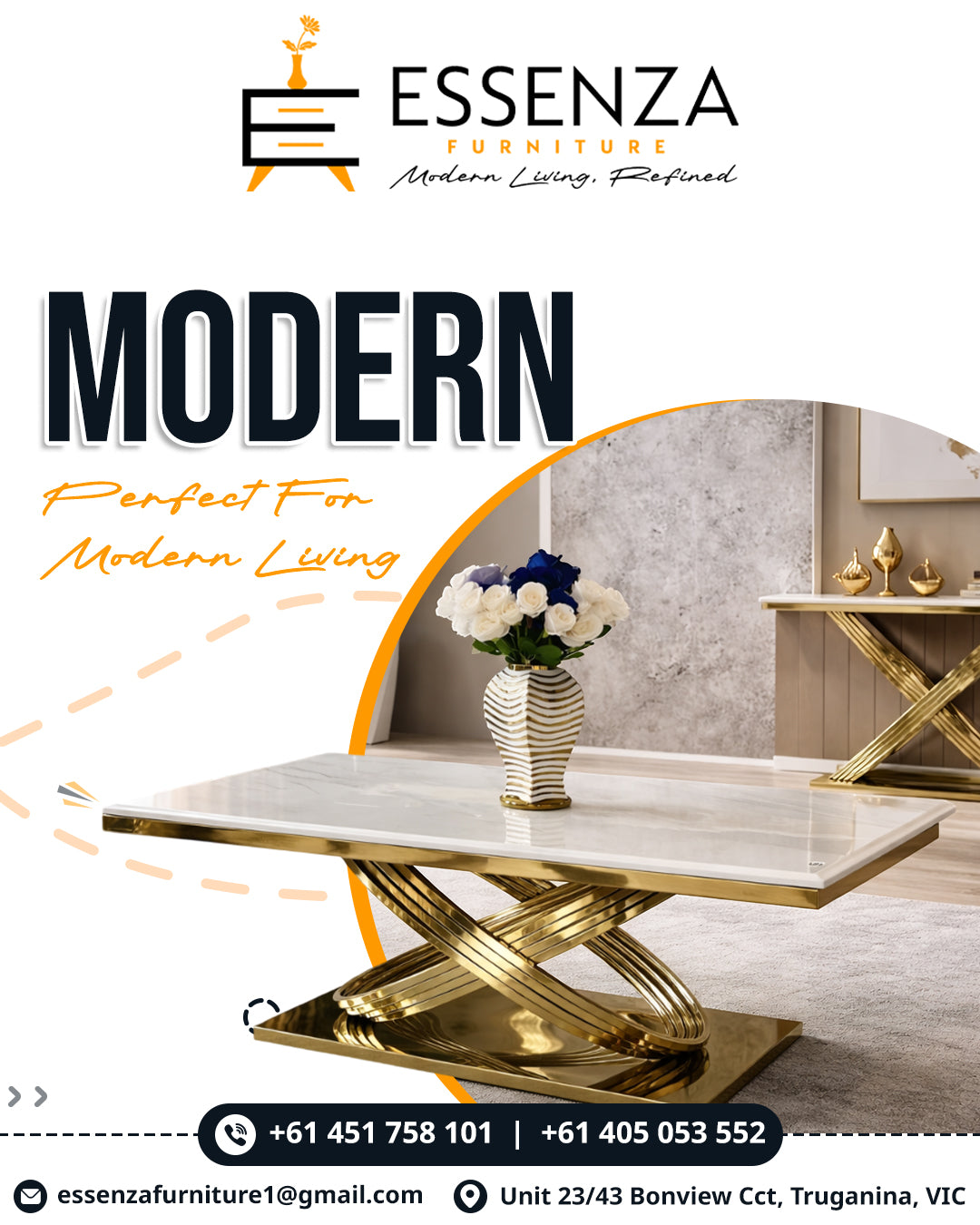 Luxury Marble Dining Table with Gold Stainless Steel Base